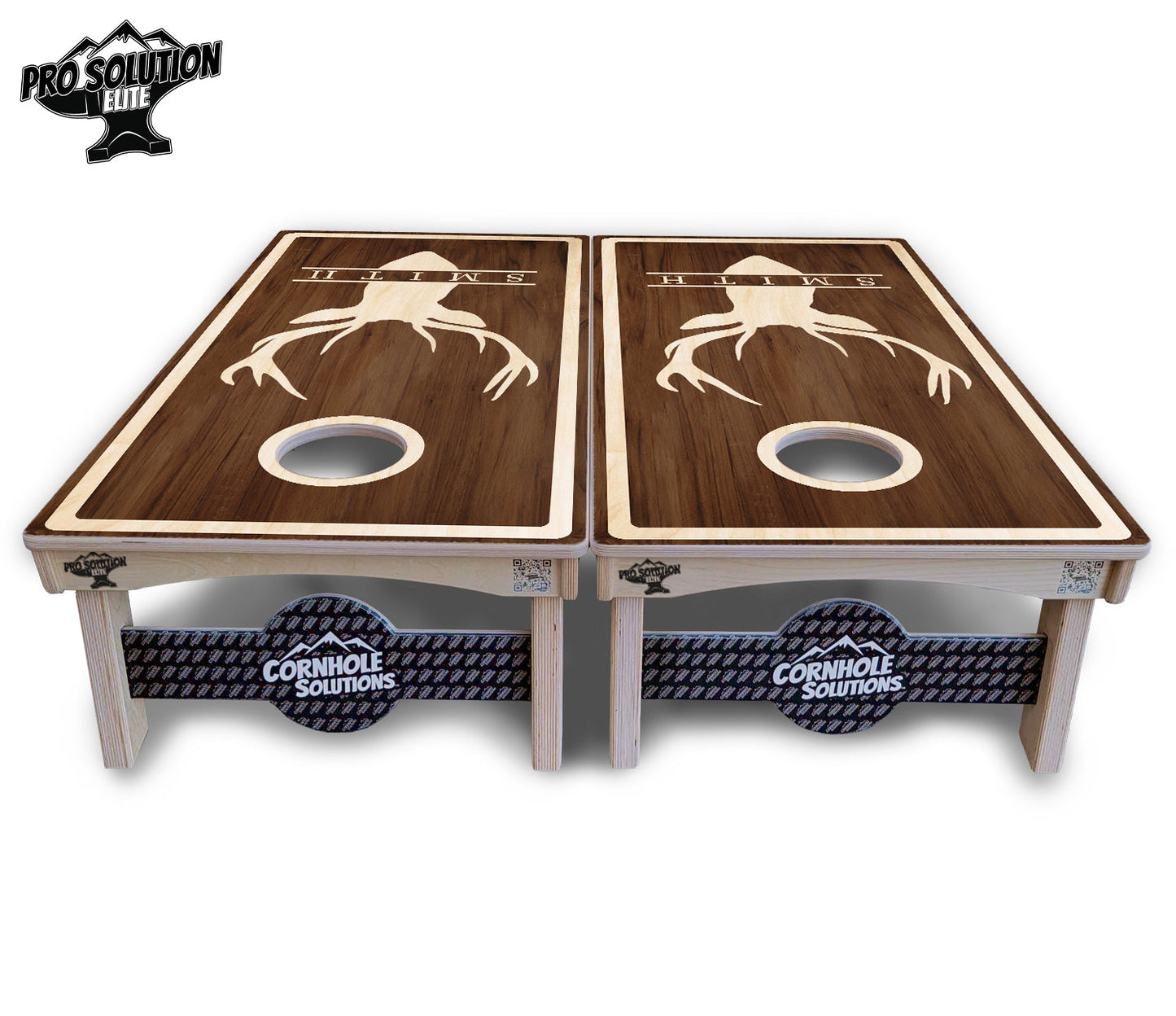 Deer Head Name Cornhole Boards - Pro Solution Elite Series
