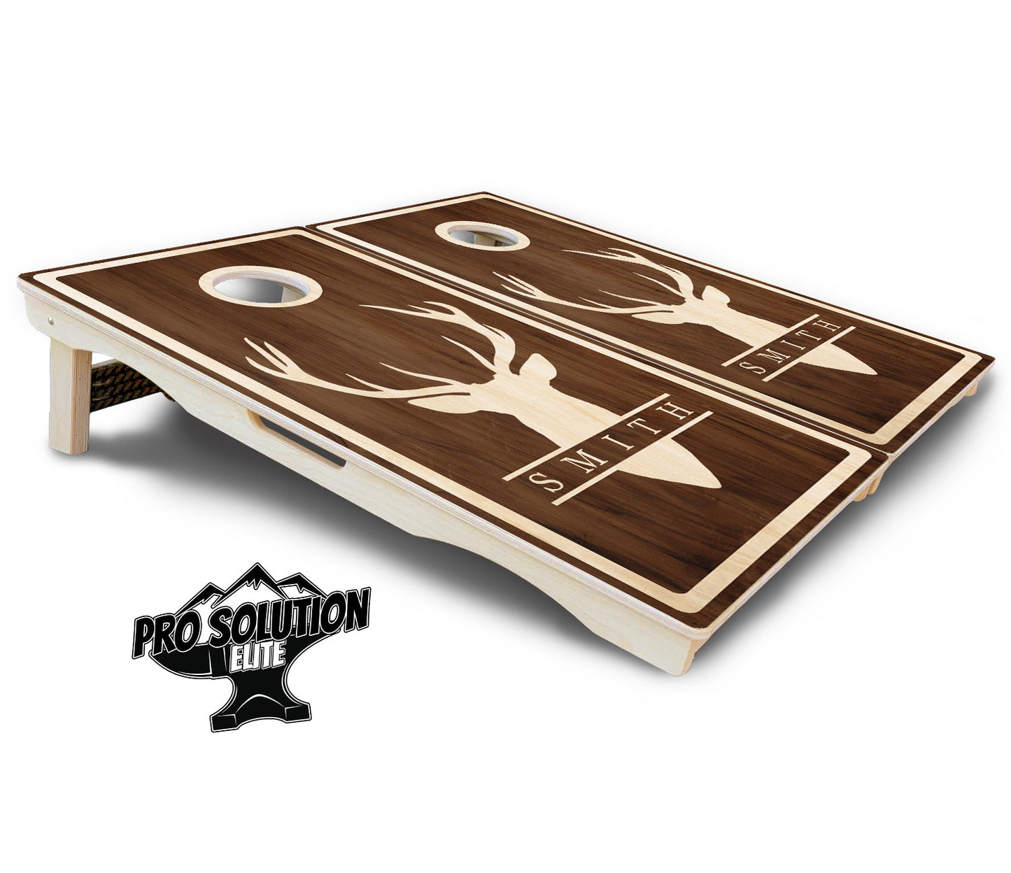 Deer Head Name Cornhole Boards - Pro Solution Elite Series