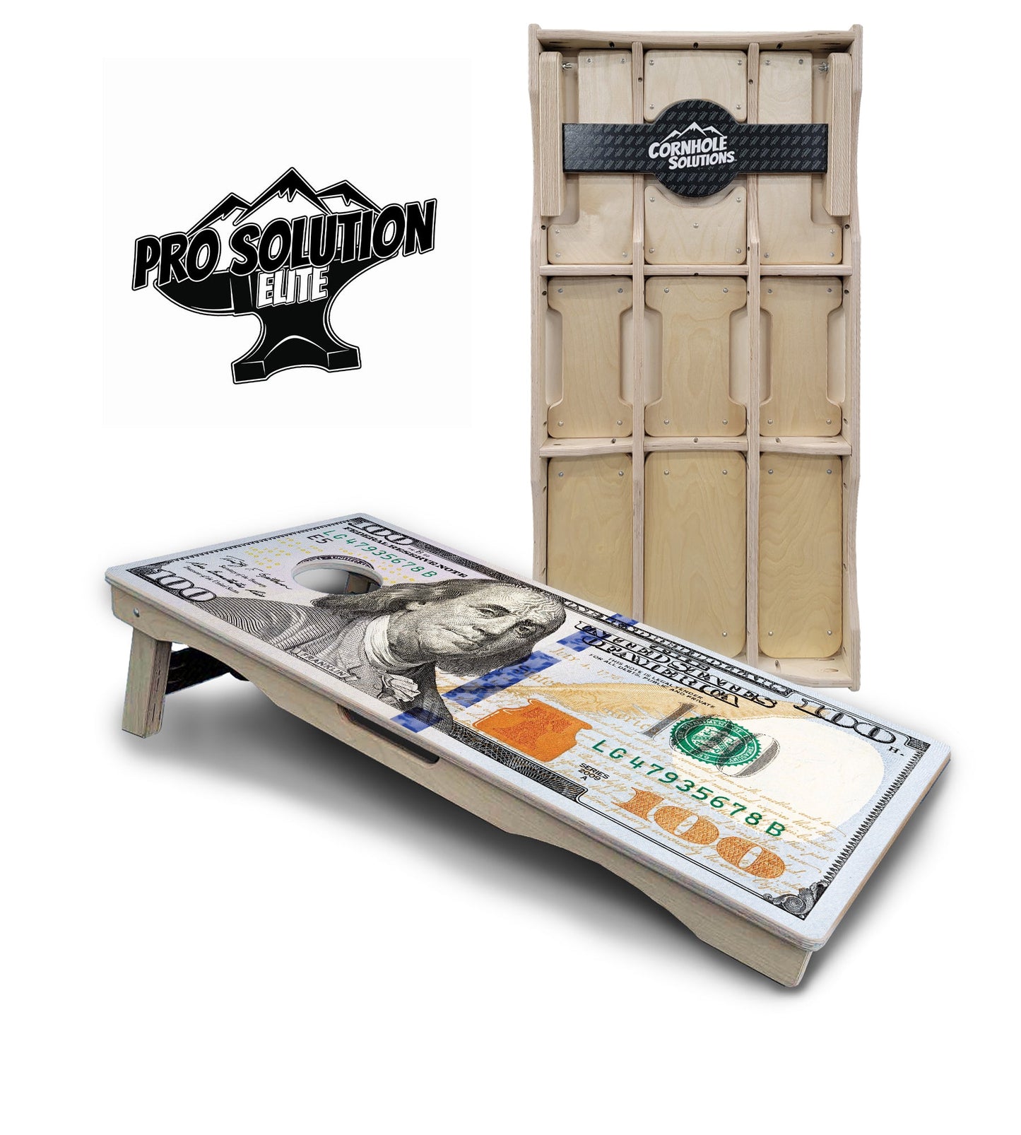 $100 Bill Cornhole Boards - Pro Solution Elite Series