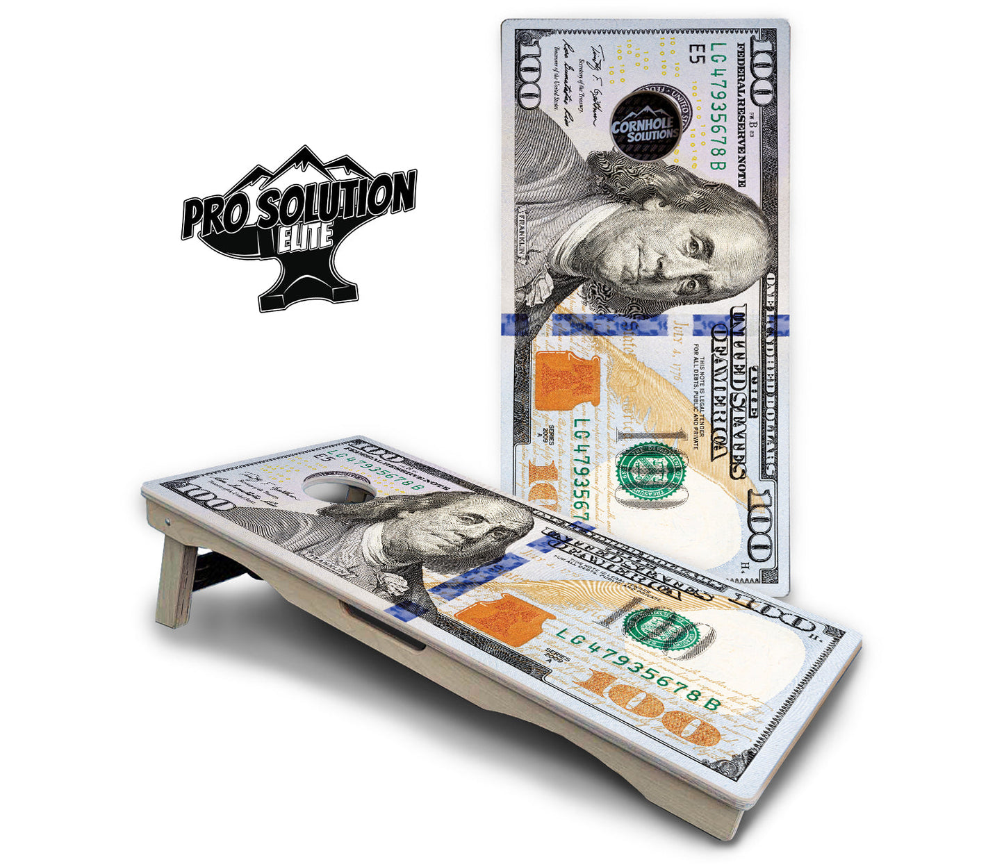$100 Bill Cornhole Boards - Pro Solution Elite Series