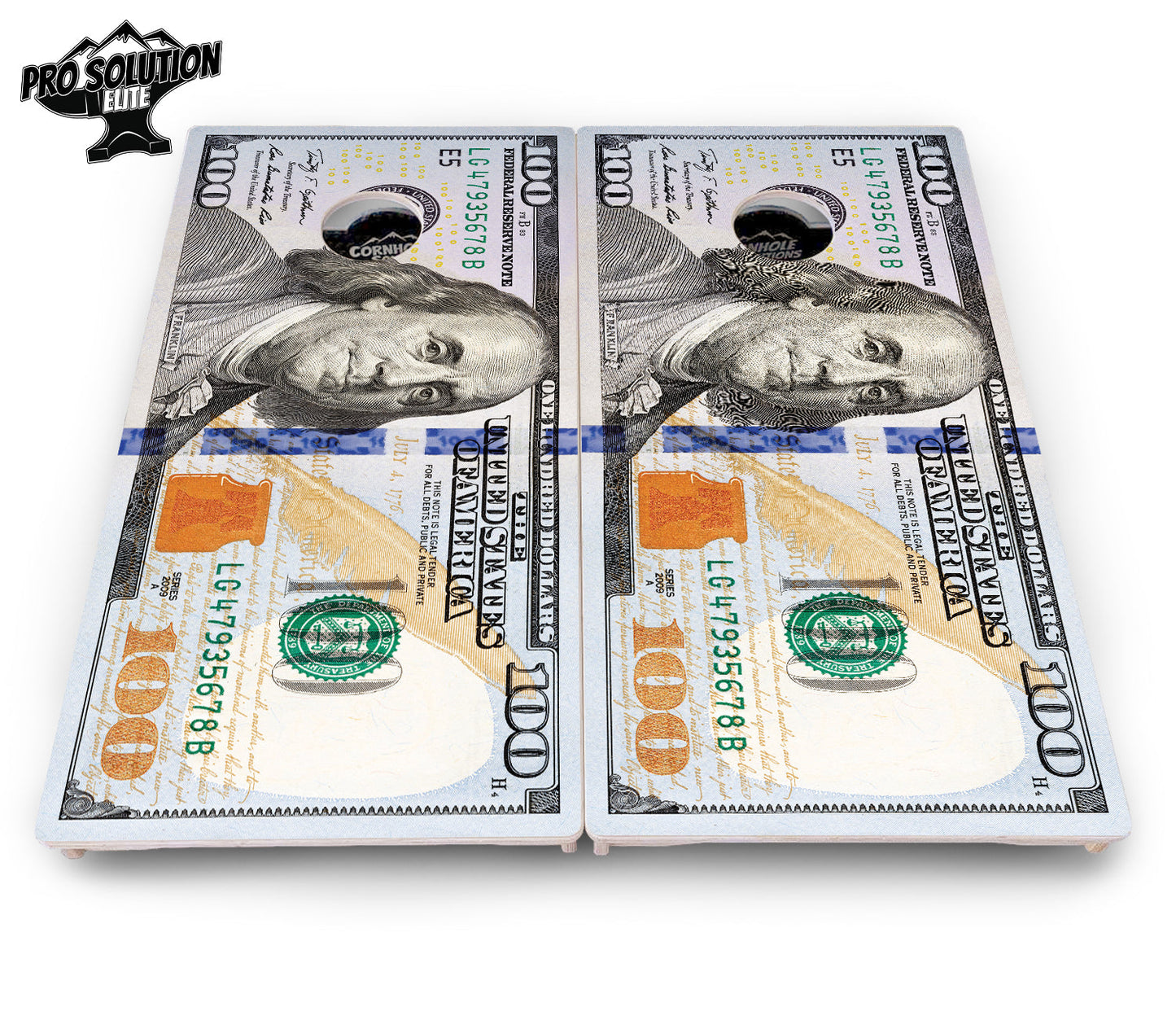 $100 Bill Cornhole Boards - Pro Solution Elite Series