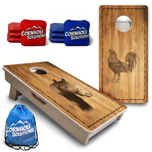 Barnyard Horse & Chicken - Mini or Vacation Size Cornhole Boards