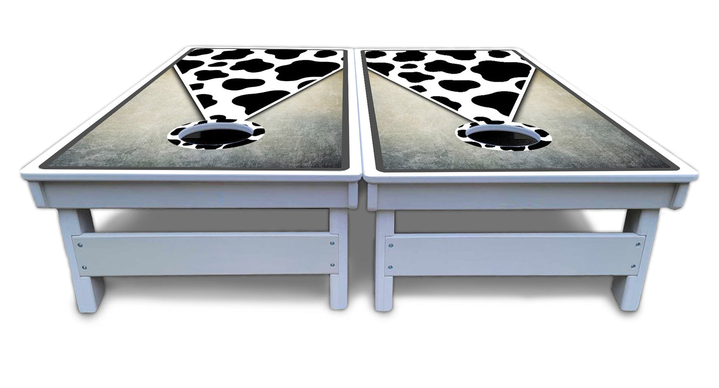 Cow Print Triangle Cornhole Boards - All Weather Series