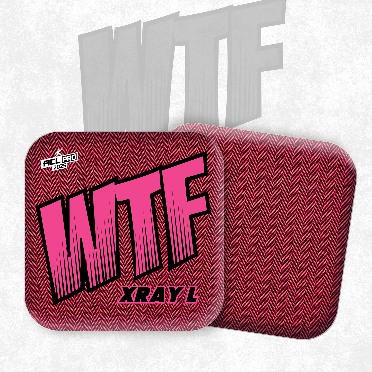 2026 WTF X-RAY Pink/Black carpet - ACL Pro Stamped Cornhole Bags - Set of 4 bags
