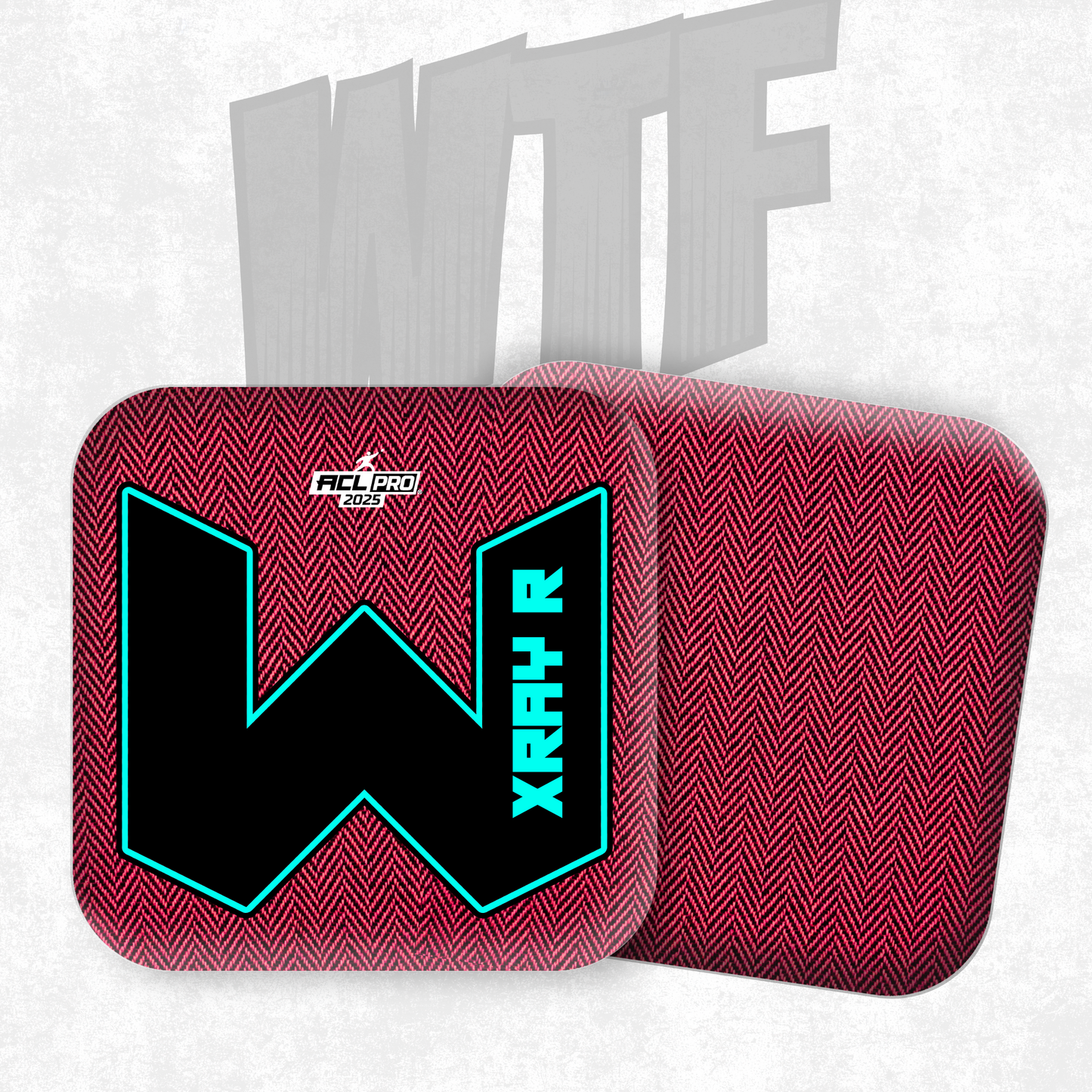 2026 WTF X-RAY Pink/Black carpet - ACL Pro Stamped Cornhole Bags - Set of 4 bags