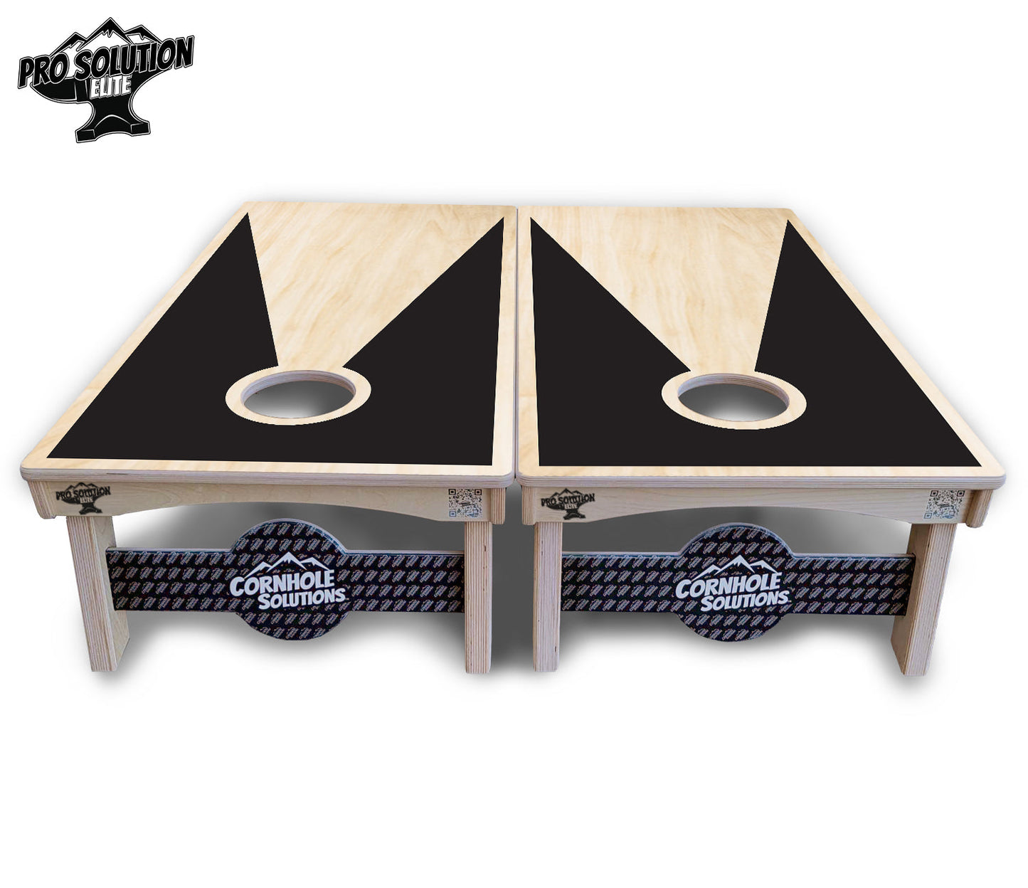 Black/Natural Keyhole Cornhole Boards - Pro Solution Elite Series