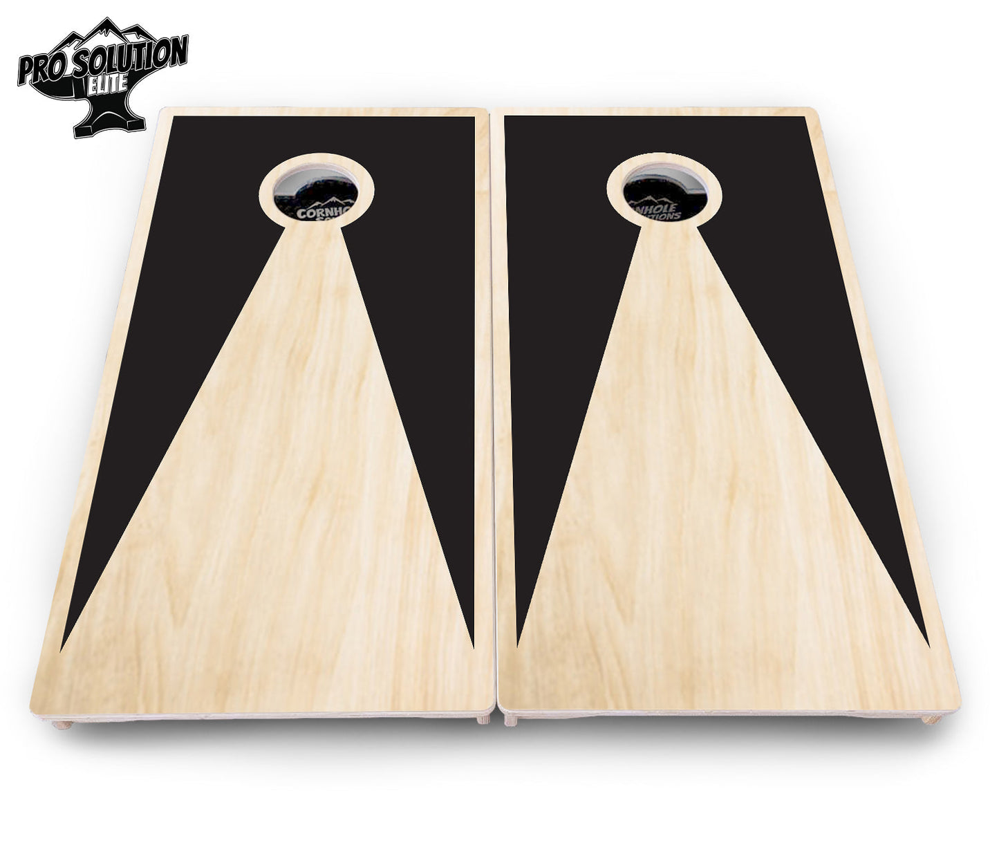 Black/Natural Keyhole Cornhole Boards - Pro Solution Elite Series