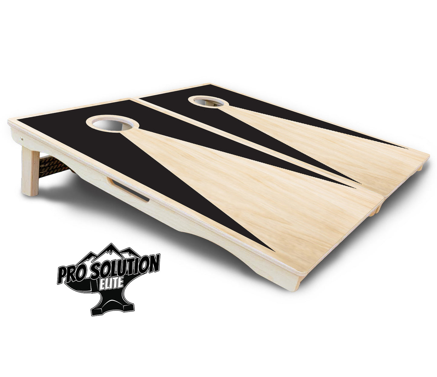 Black/Natural Keyhole Cornhole Boards - Pro Solution Elite Series