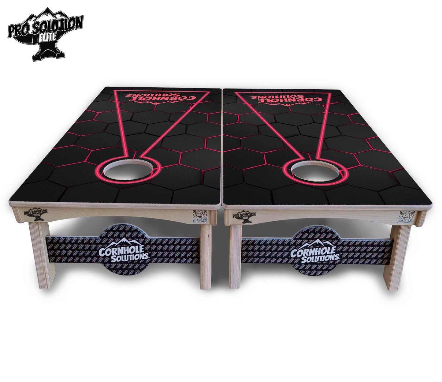 Glow Hole Black Cornhole Boards - Pro Solution Elite Series