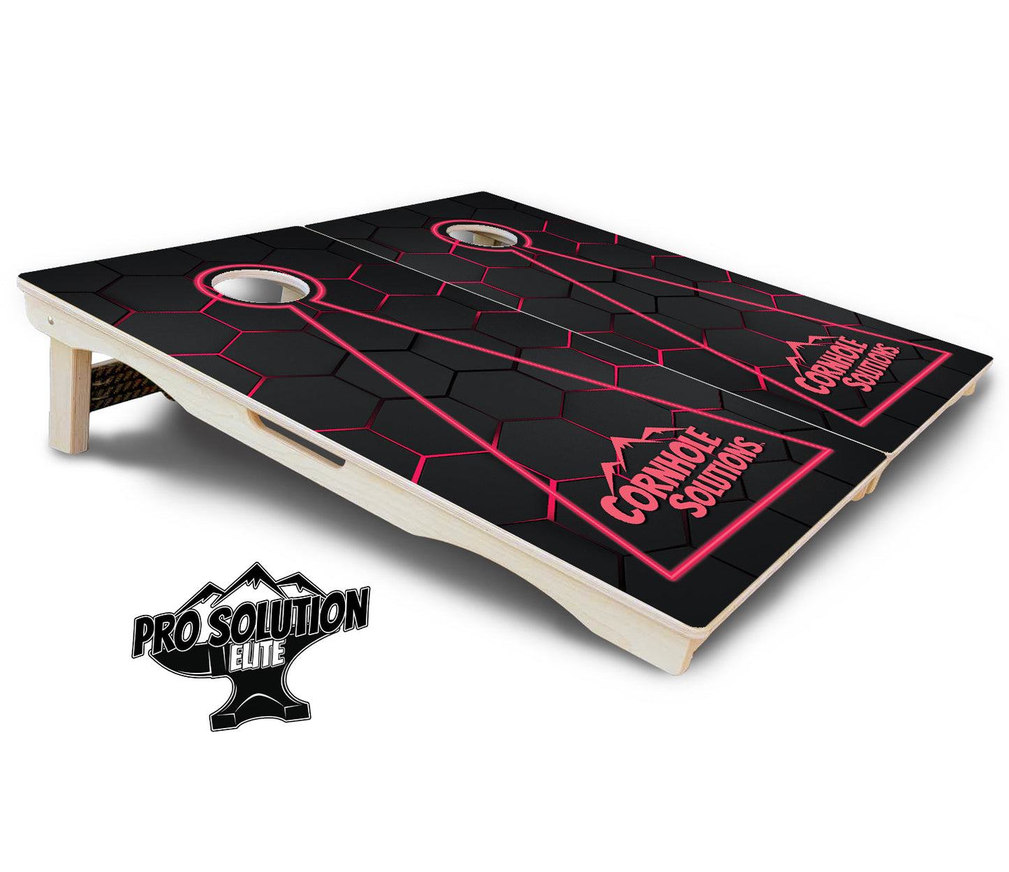 Glow Hole Black Cornhole Boards - Pro Solution Elite Series