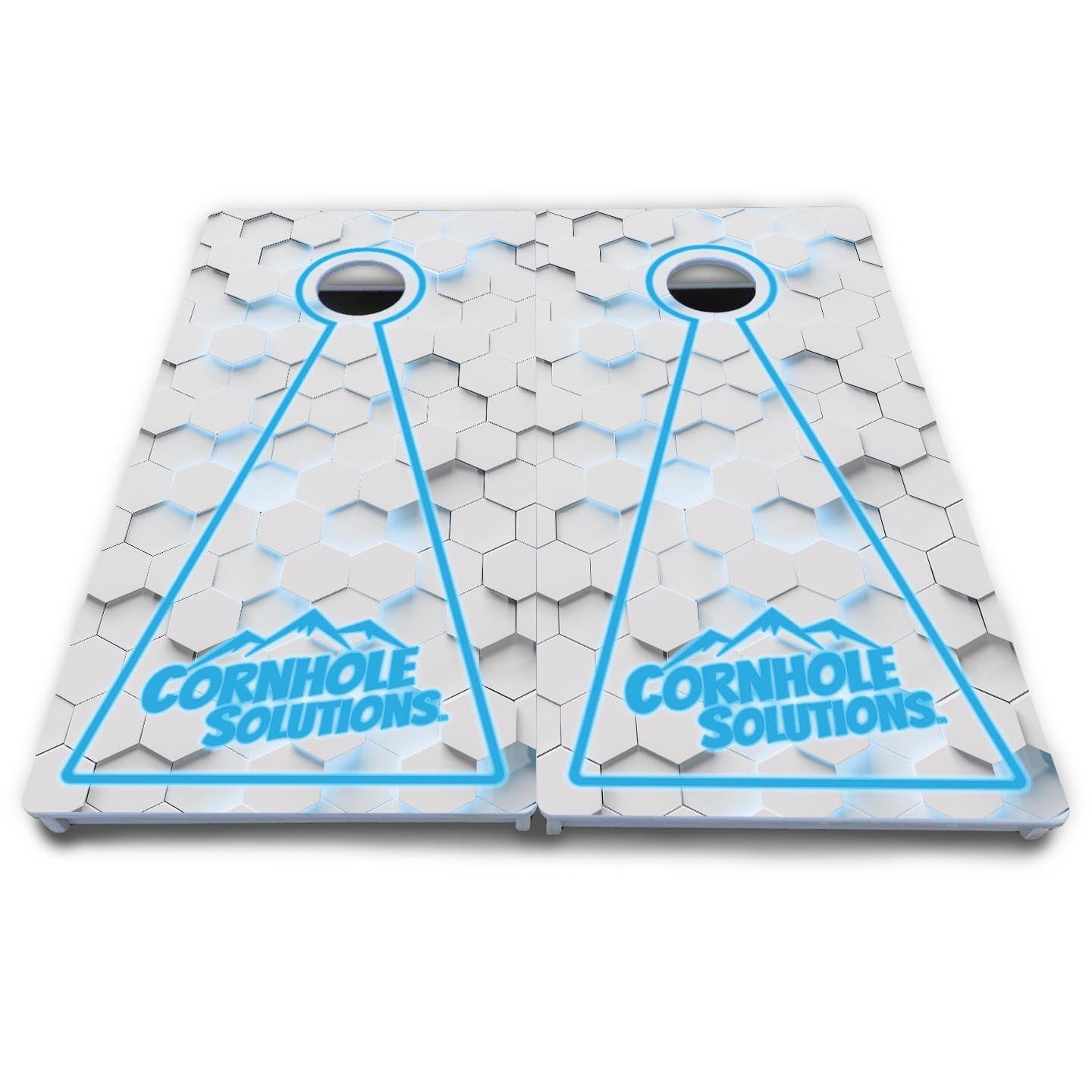 Glow Hole White Cornhole Boards - All Weather Series