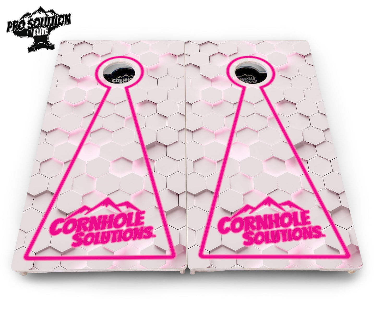 Glow Hole White Cornhole Boards - Pro Solution Elite Series