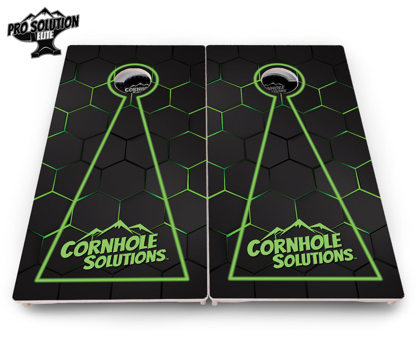 Glow Hole Black Cornhole Boards - Pro Solution Elite Series