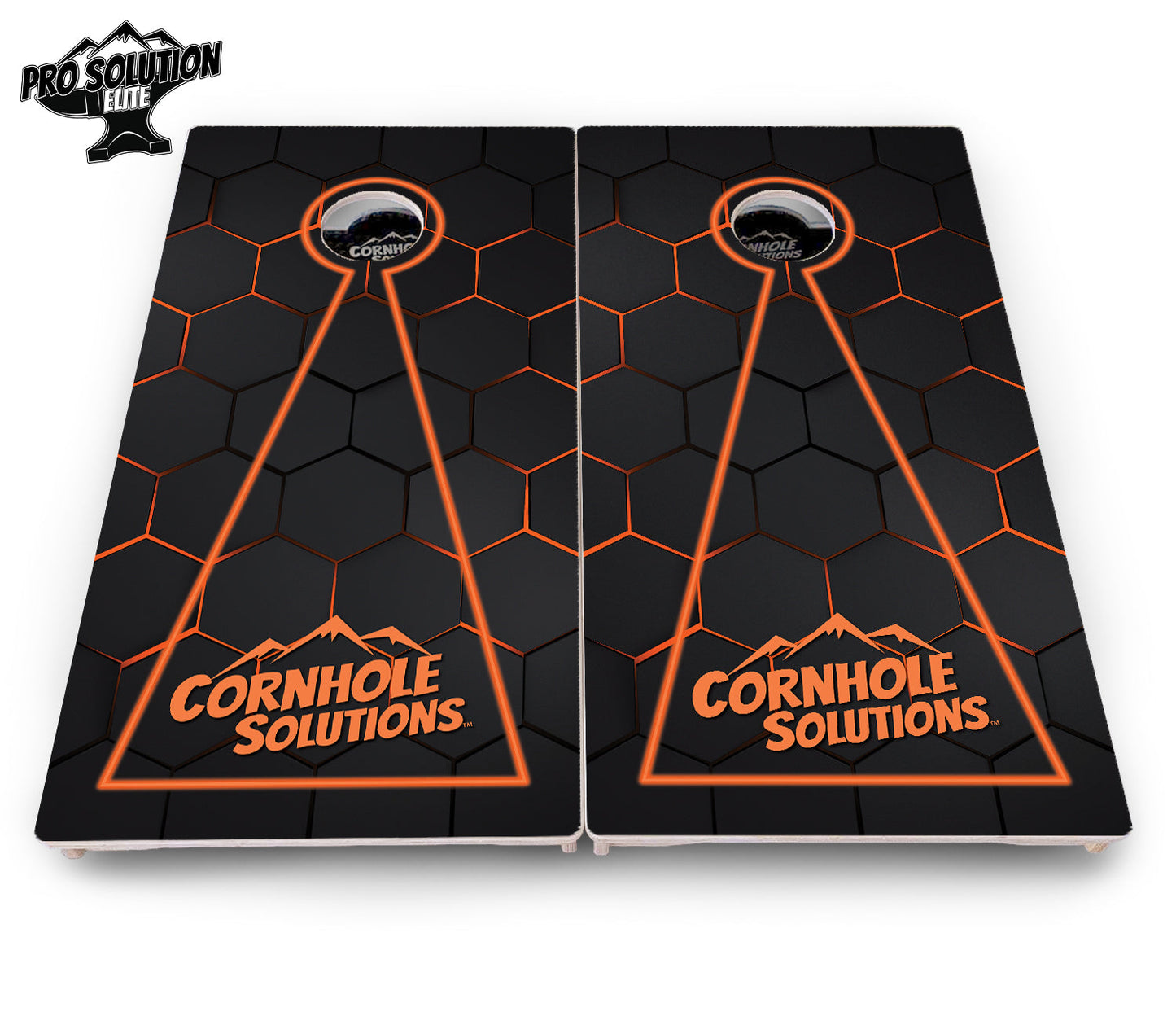 Glow Hole Black Cornhole Boards - Pro Solution Elite Series