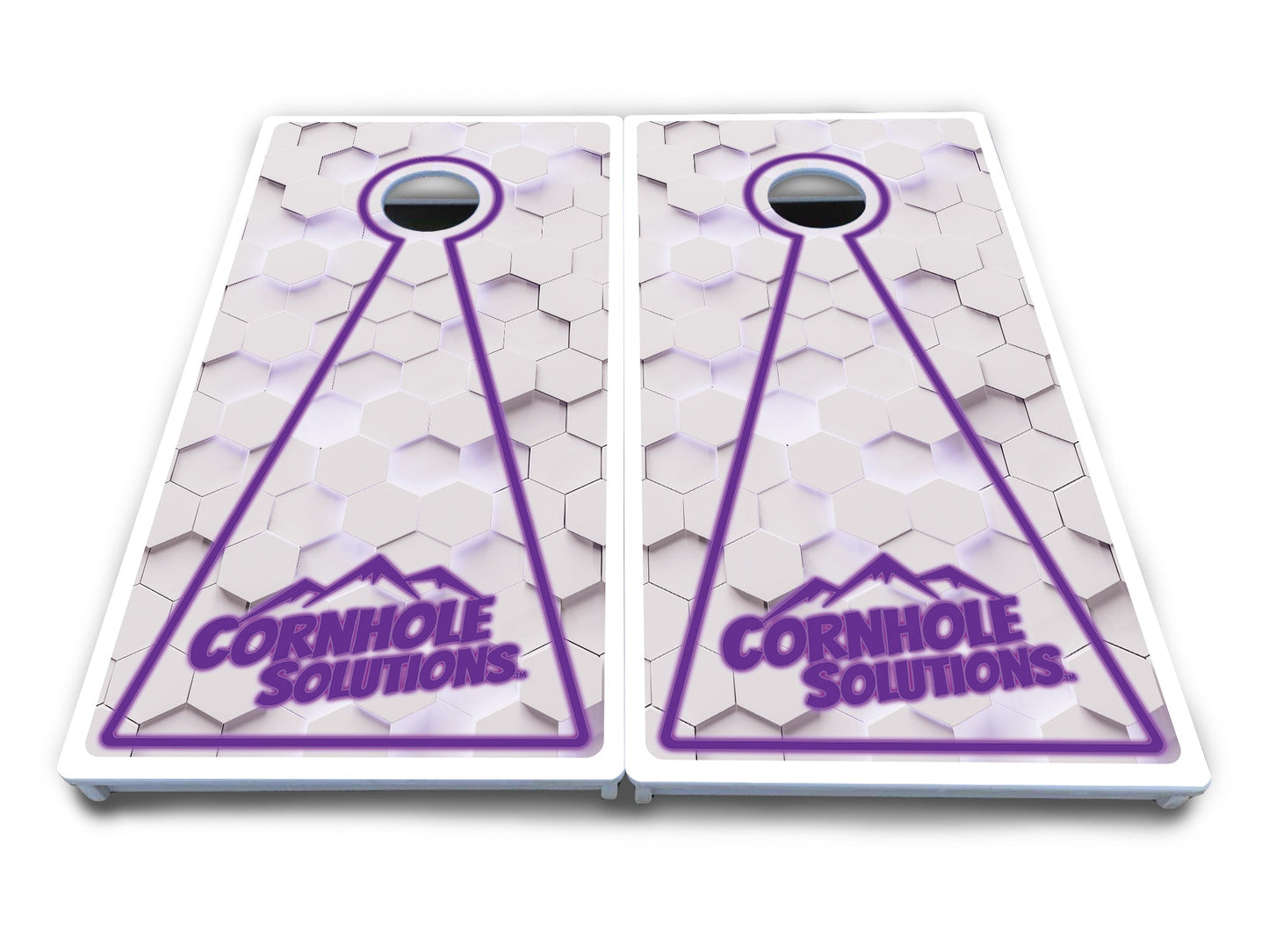 Glow Hole White Cornhole Boards - All Weather Series
