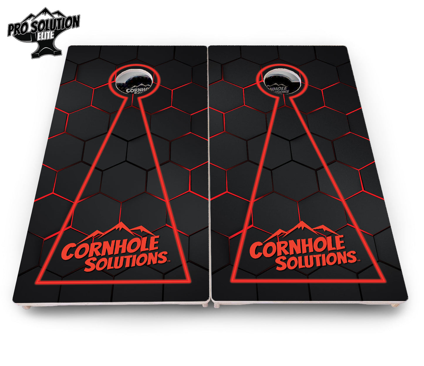 Glow Hole Black Cornhole Boards - Pro Solution Elite Series