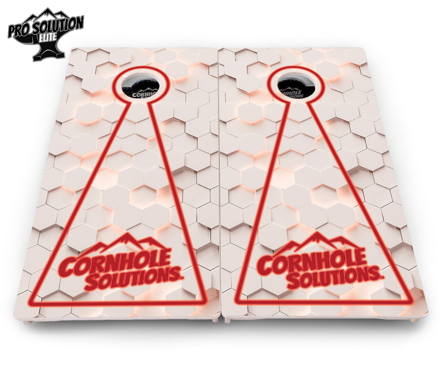 Glow Hole White Cornhole Boards - Pro Solution Elite Series