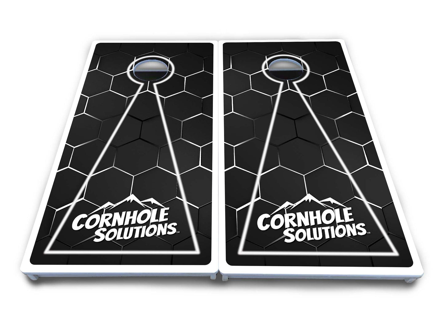 Glow Hole Black Cornhole Boards - All Weather Series