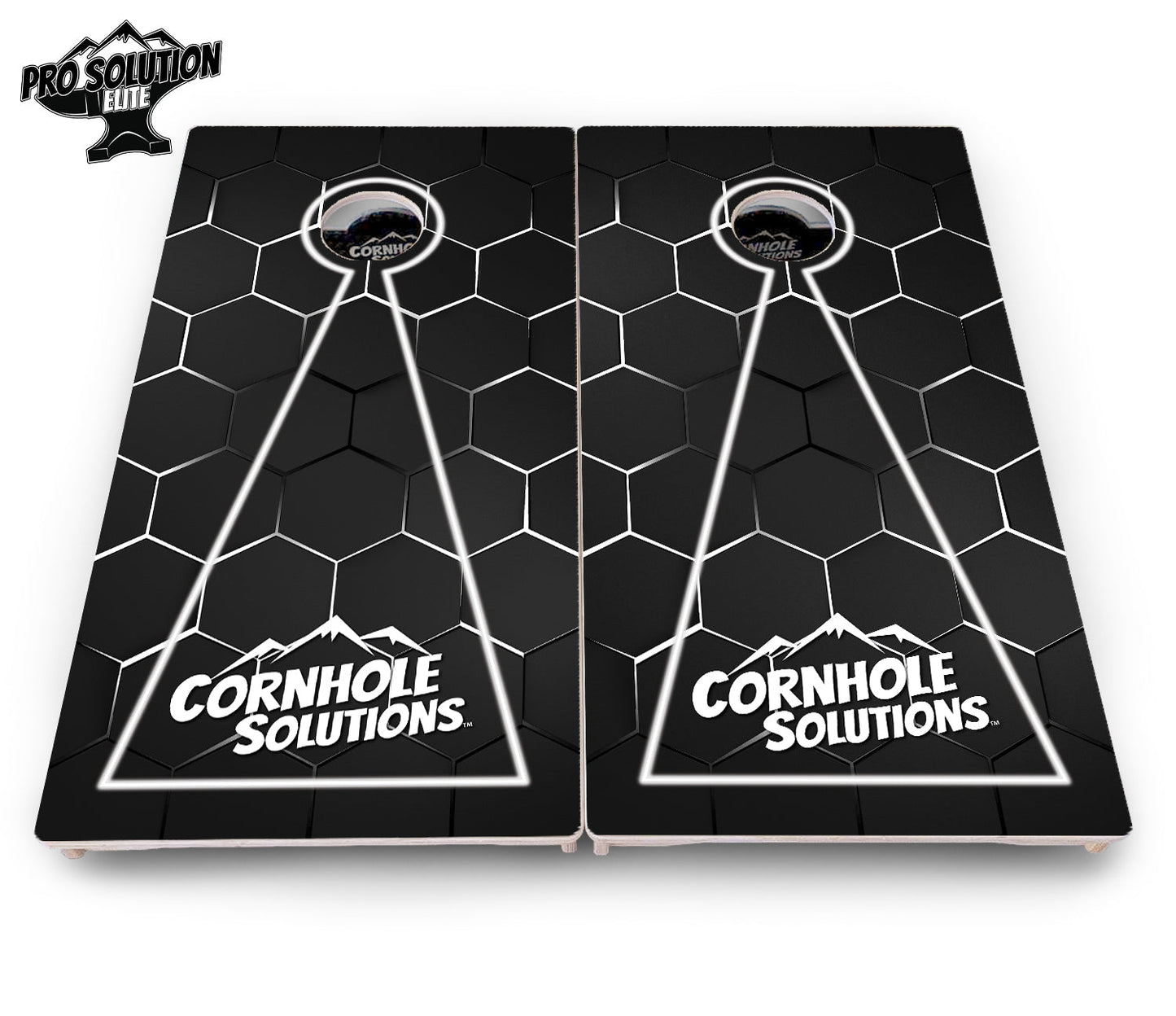 Glow Hole Black Cornhole Boards - Pro Solution Elite Series
