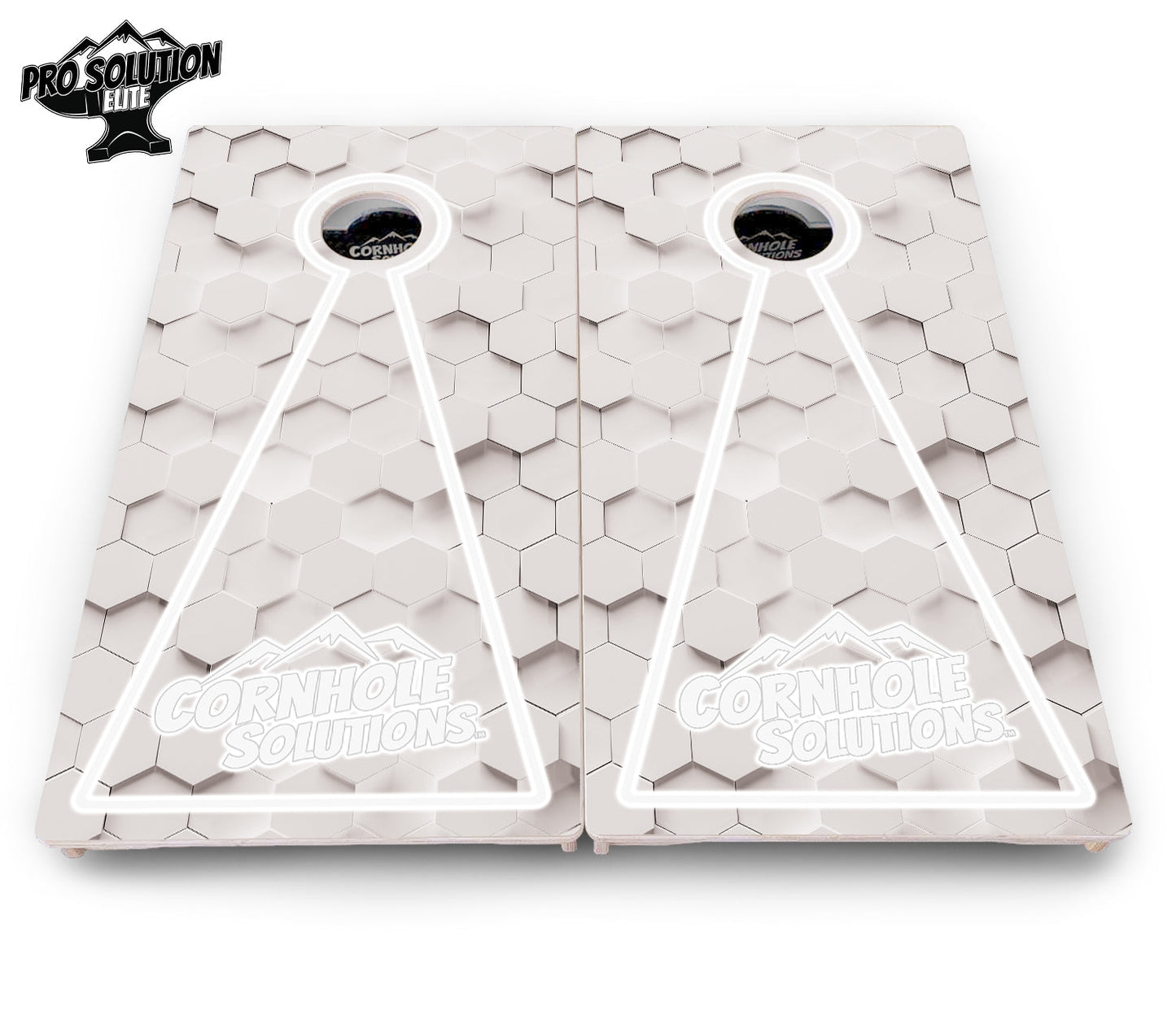 Glow Hole White Cornhole Boards - Pro Solution Elite Series