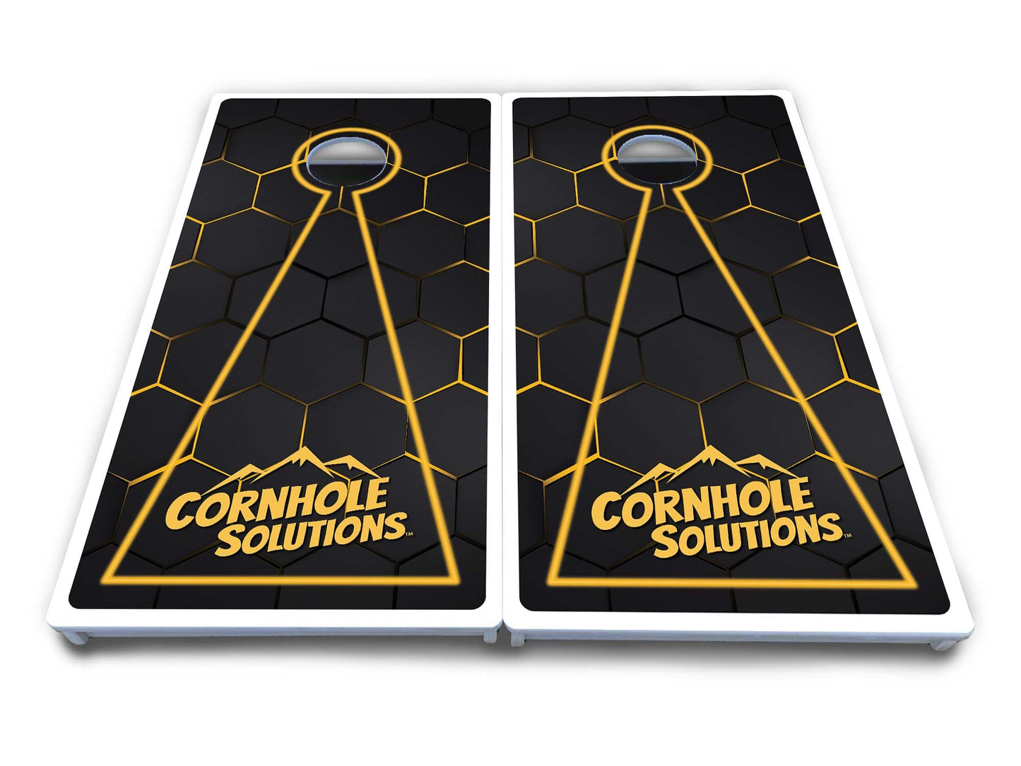 Glow Hole Black Cornhole Boards - All Weather Series