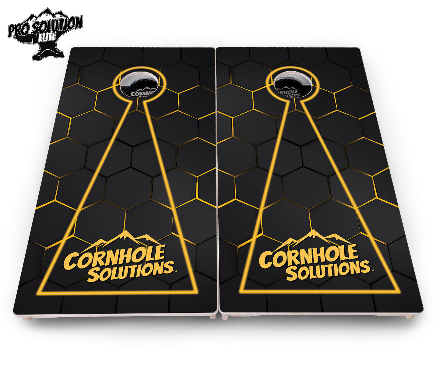 Glow Hole Black Cornhole Boards - Pro Solution Elite Series