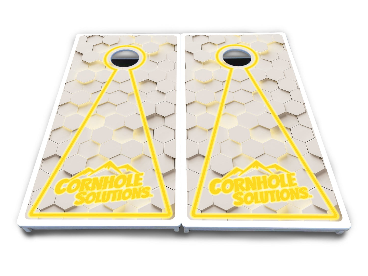 Glow Hole White Cornhole Boards - All Weather Series