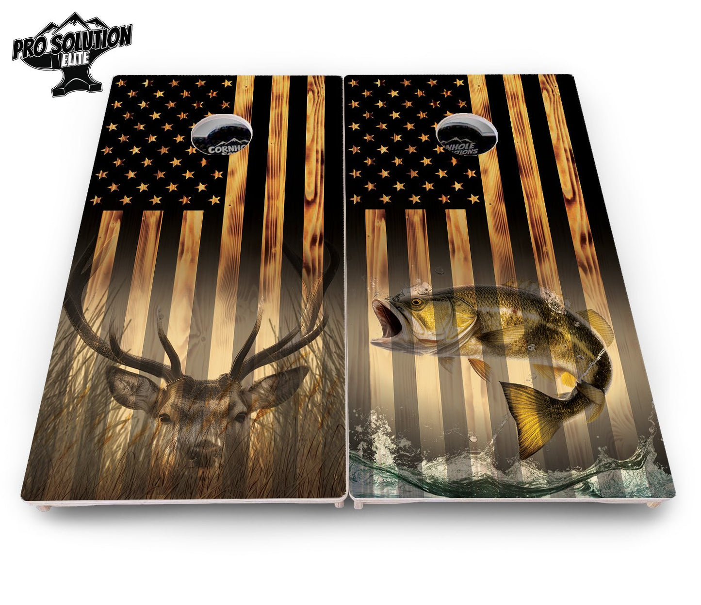 Hidden Deer & Fish Cornhole Boards - Pro Elite Series