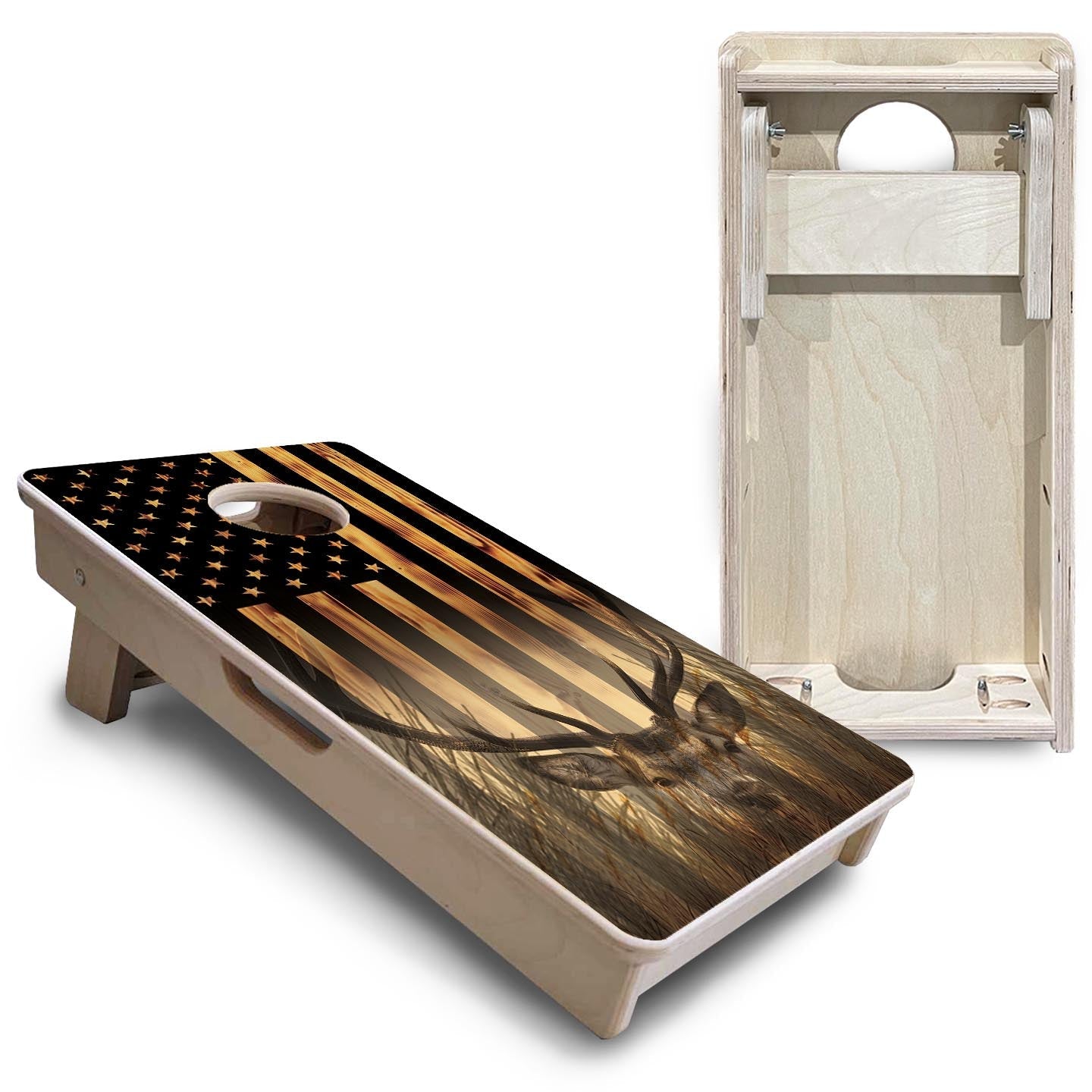 Hidden Deer Flag - Mini or Vacation Size Cornhole Boards