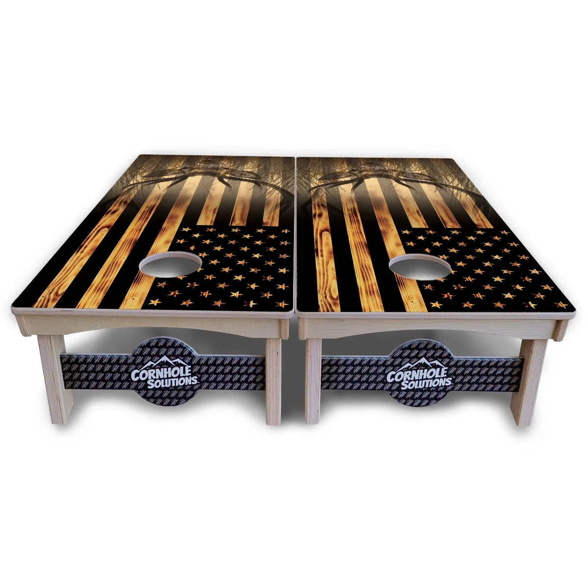 Hidden Deer & Fish Flag Cornhole Boards – Pro Lite or Pro Elite