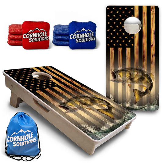 Hidden Fish Flag - Mini or Vacation Size Cornhole Boards