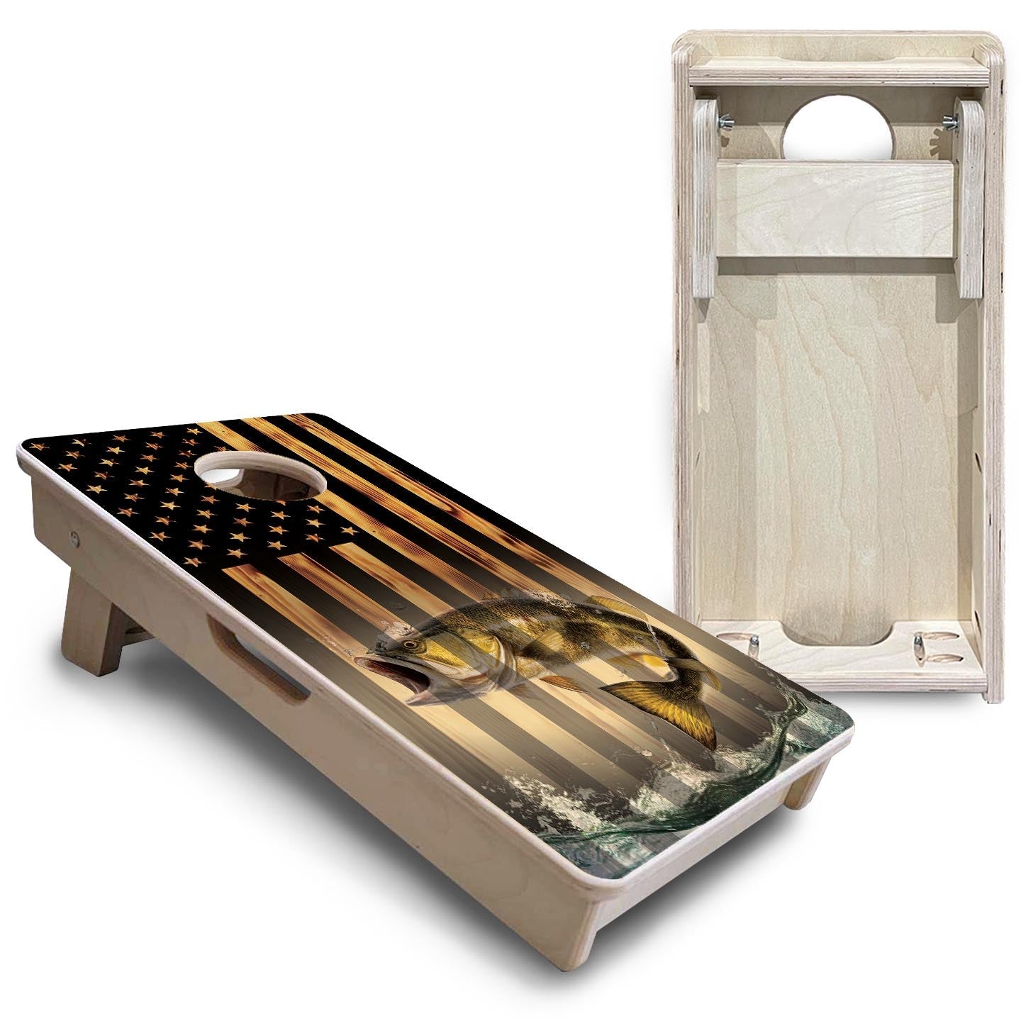 Hidden Fish Flag - Mini or Vacation Size Cornhole Boards