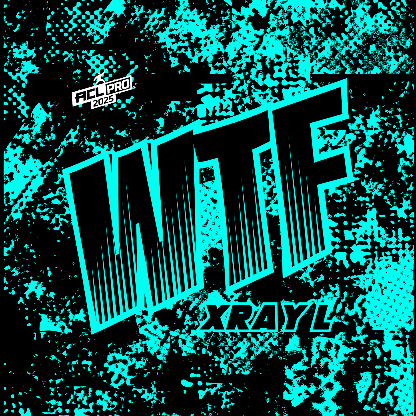2026 WTF X-RAY Aqua/Black carpet - ACL Pro Stamped Cornhole Bags - Set of 4 bags