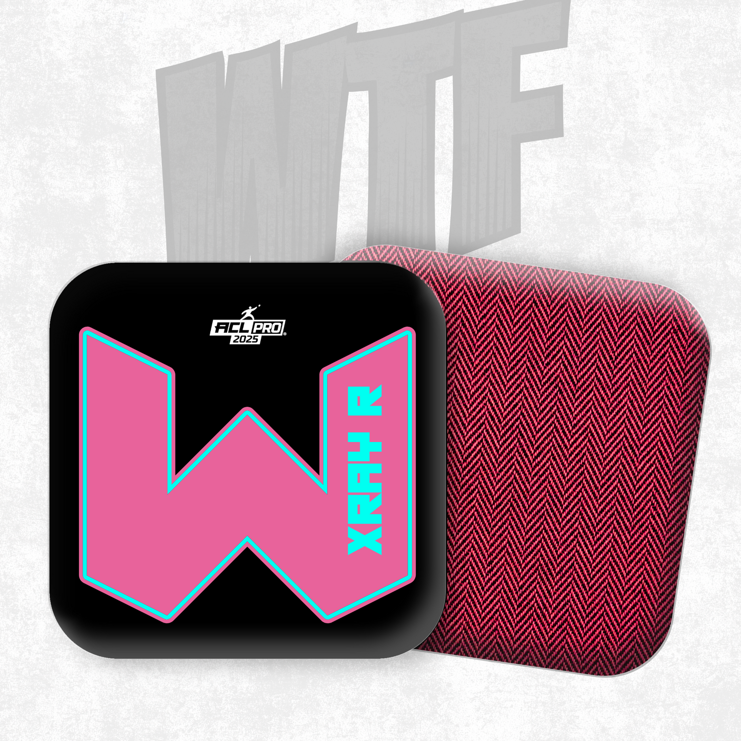 2026 WTF X-RAY Pink/Black carpet - ACL Pro Stamped Cornhole Bags - Set of 4 bags