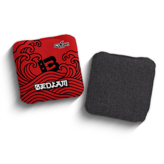 2026 Brotherhood Cornhole Bedlam Japanese Wave Edition ACL Comp Stamped Cornhole Bags