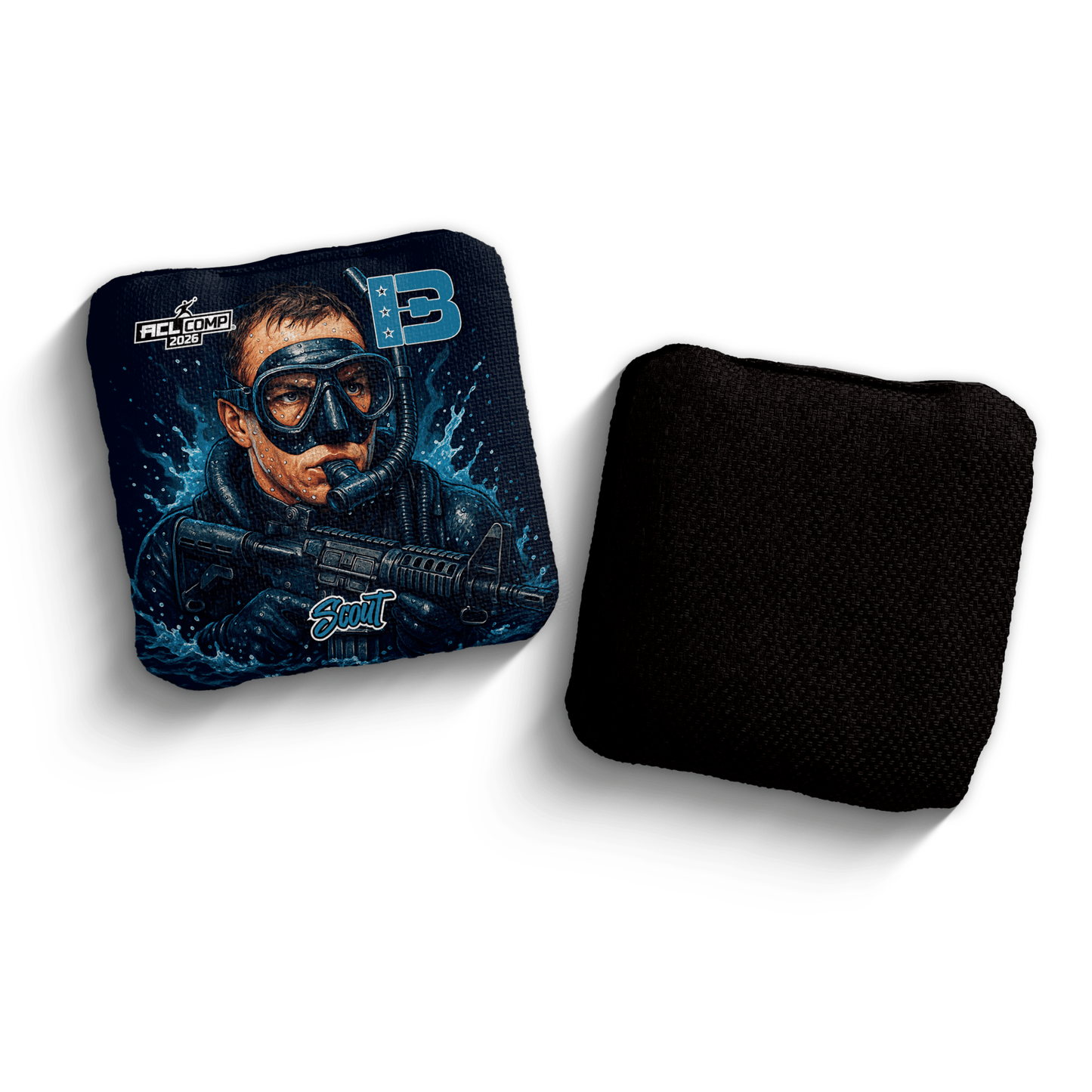 2026 Brotherhood Cornhole Scout Navy Seal Edition ACL Comp Stamped Cornhole Bags