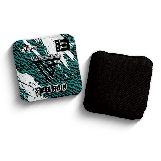 2026 Brotherhood Cornhole Steel Rain Non Fiction Collaboration ACL Comp Stamped Cornhole Bags