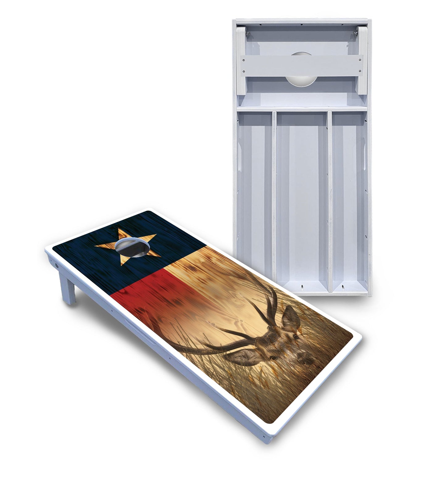Texas Flag Deer & Fish Cornhole Boards - All Weather Series