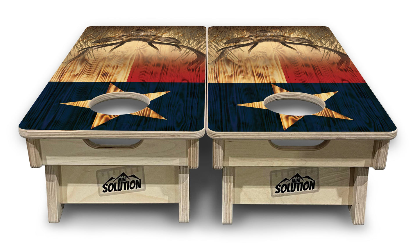 Mini Cornhole Boards - Texas Flag Deer & Fish