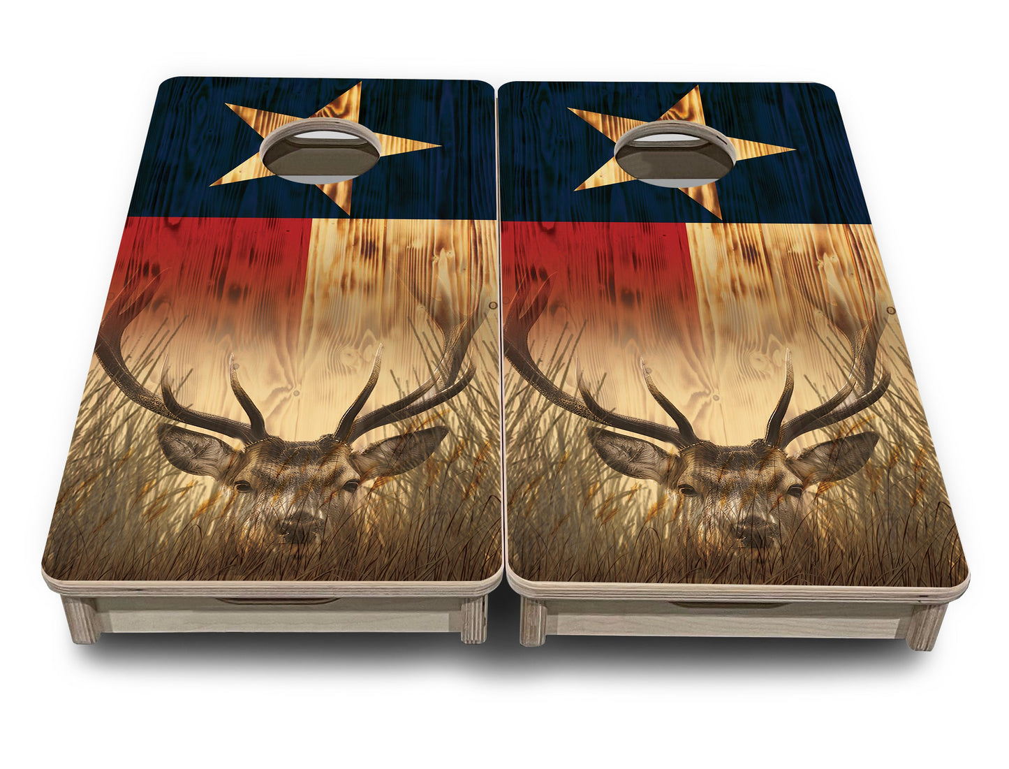 Mini Cornhole Boards - Texas Flag Deer & Fish