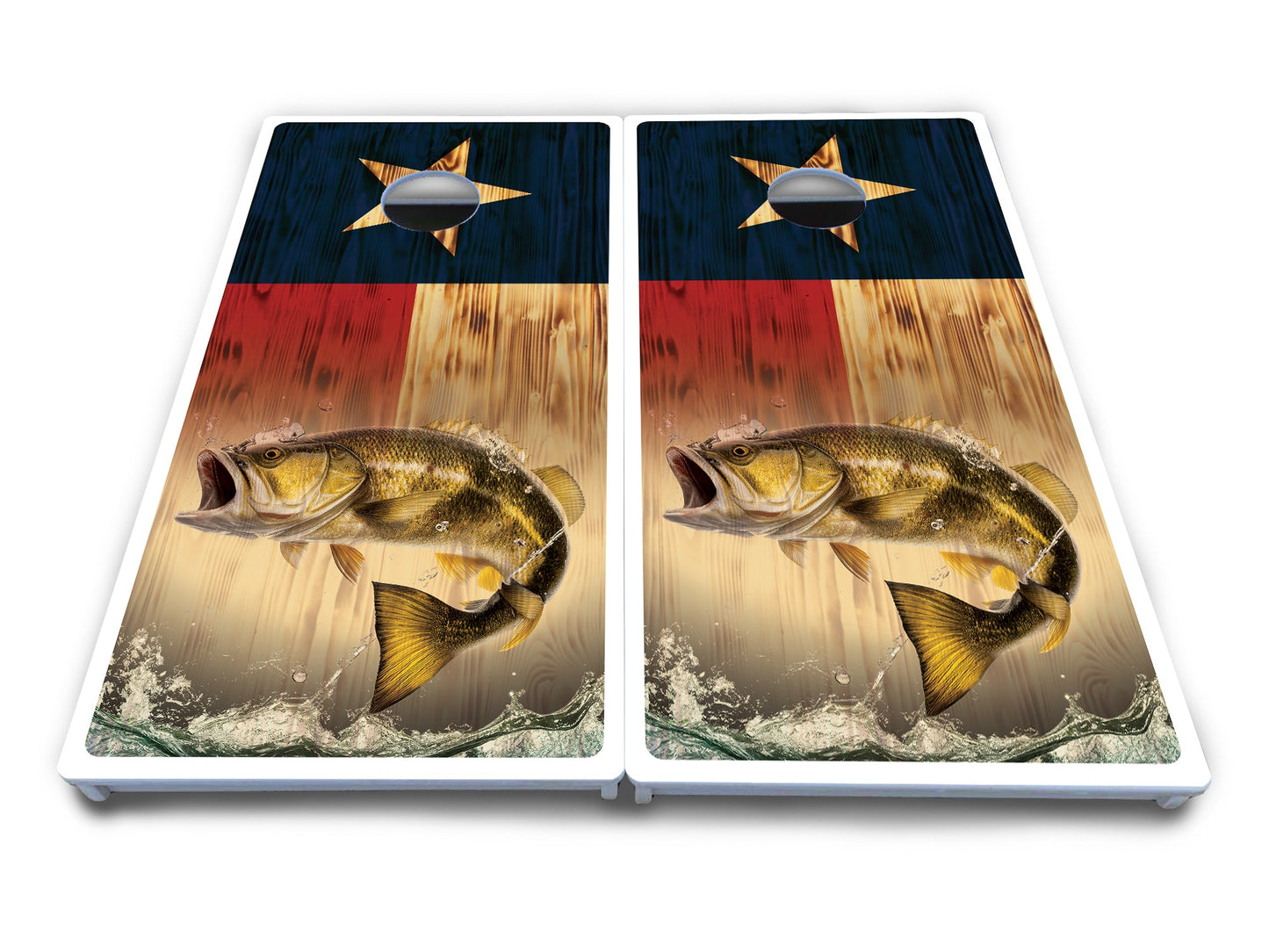 Texas Flag Deer & Fish Cornhole Boards - All Weather Series