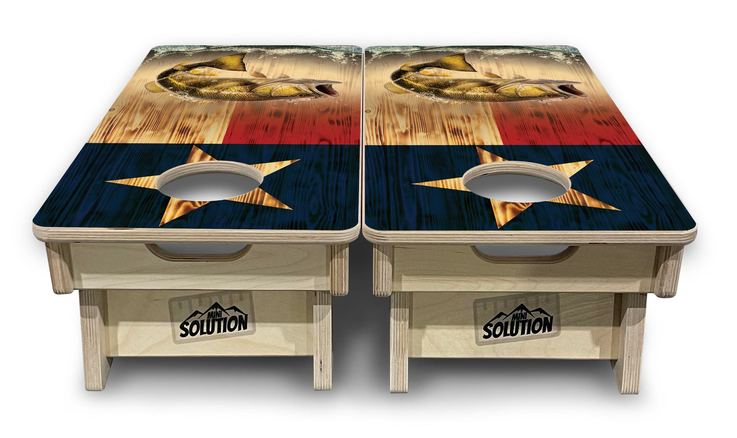 Mini Cornhole Boards - Texas Flag Deer & Fish