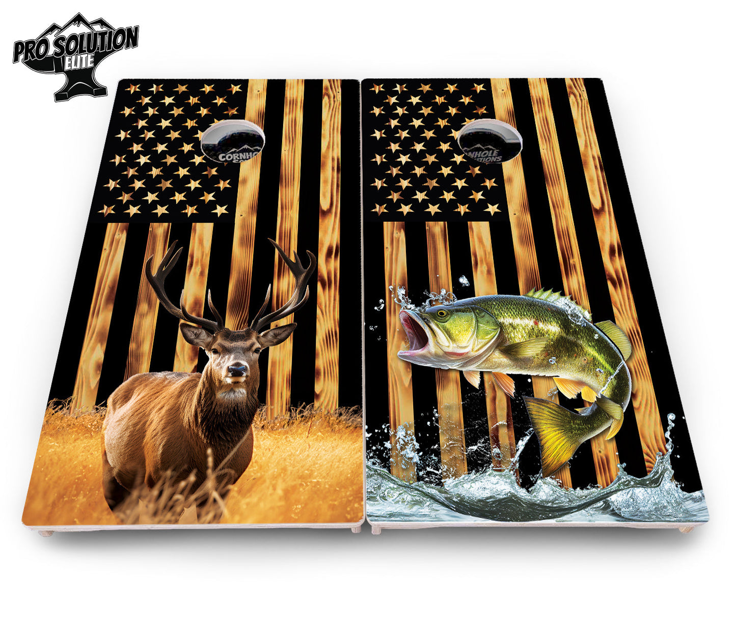 Colorful Deer & Fish Cornhole Boards - Pro Solution Elite Series