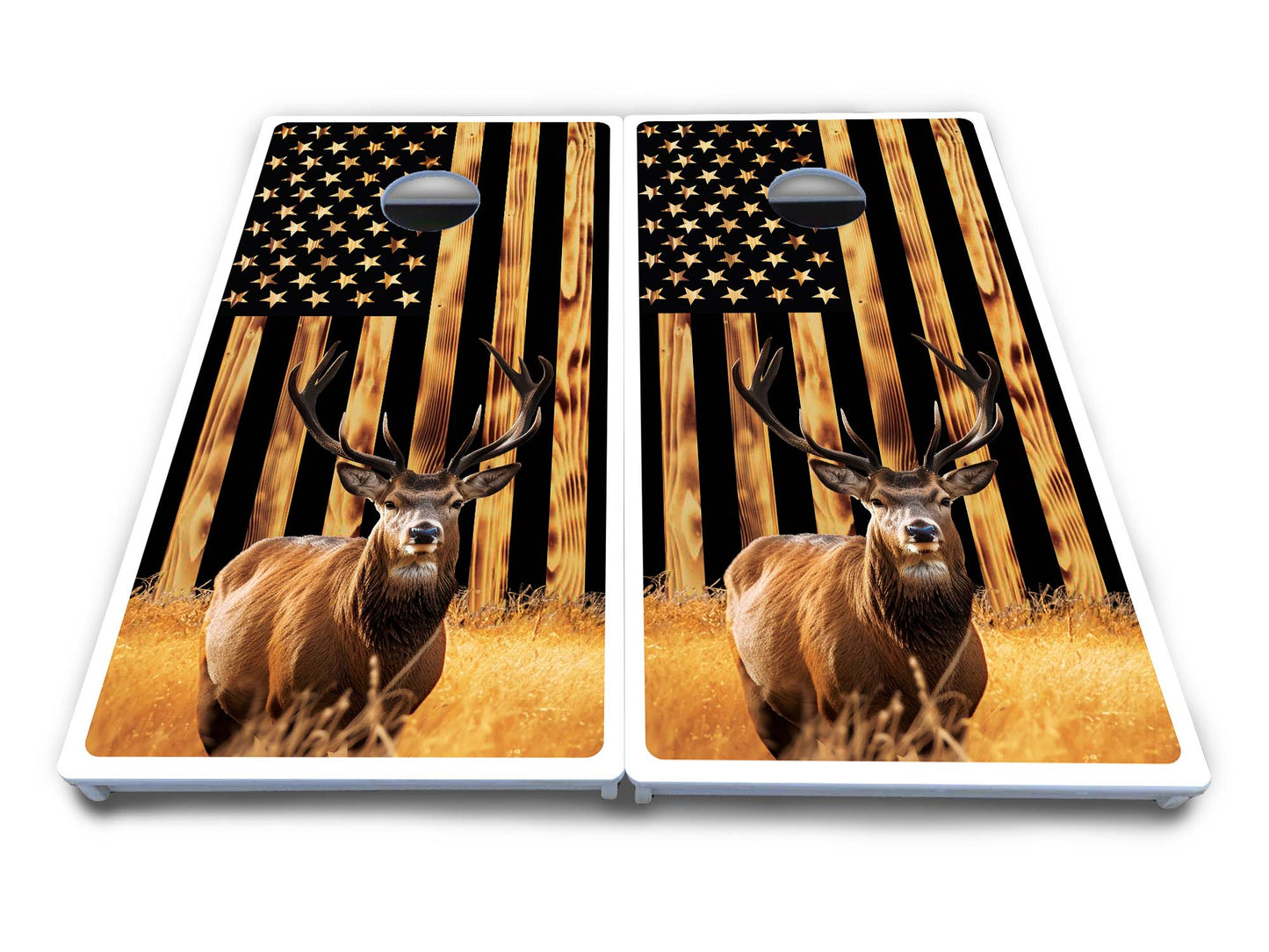 Colorful Deer & Fish Cornhole Boards - All Weather Series