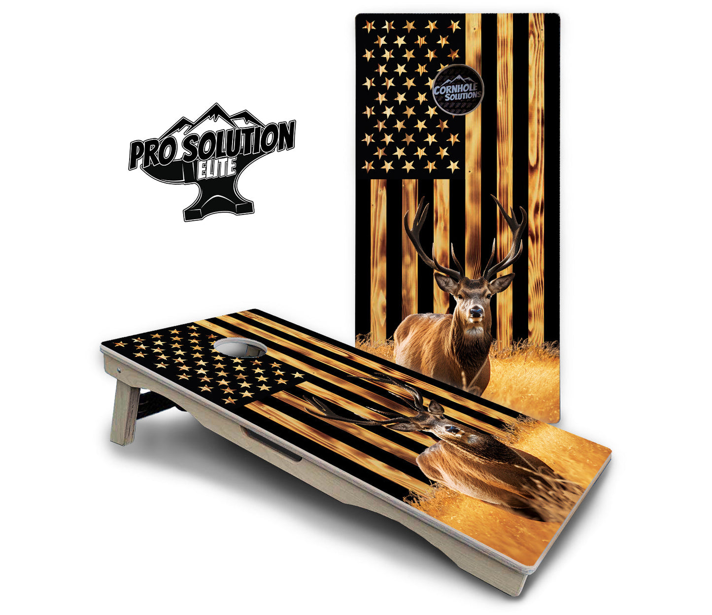 Colorful Deer & Fish Cornhole Boards - Pro Solution Elite Series