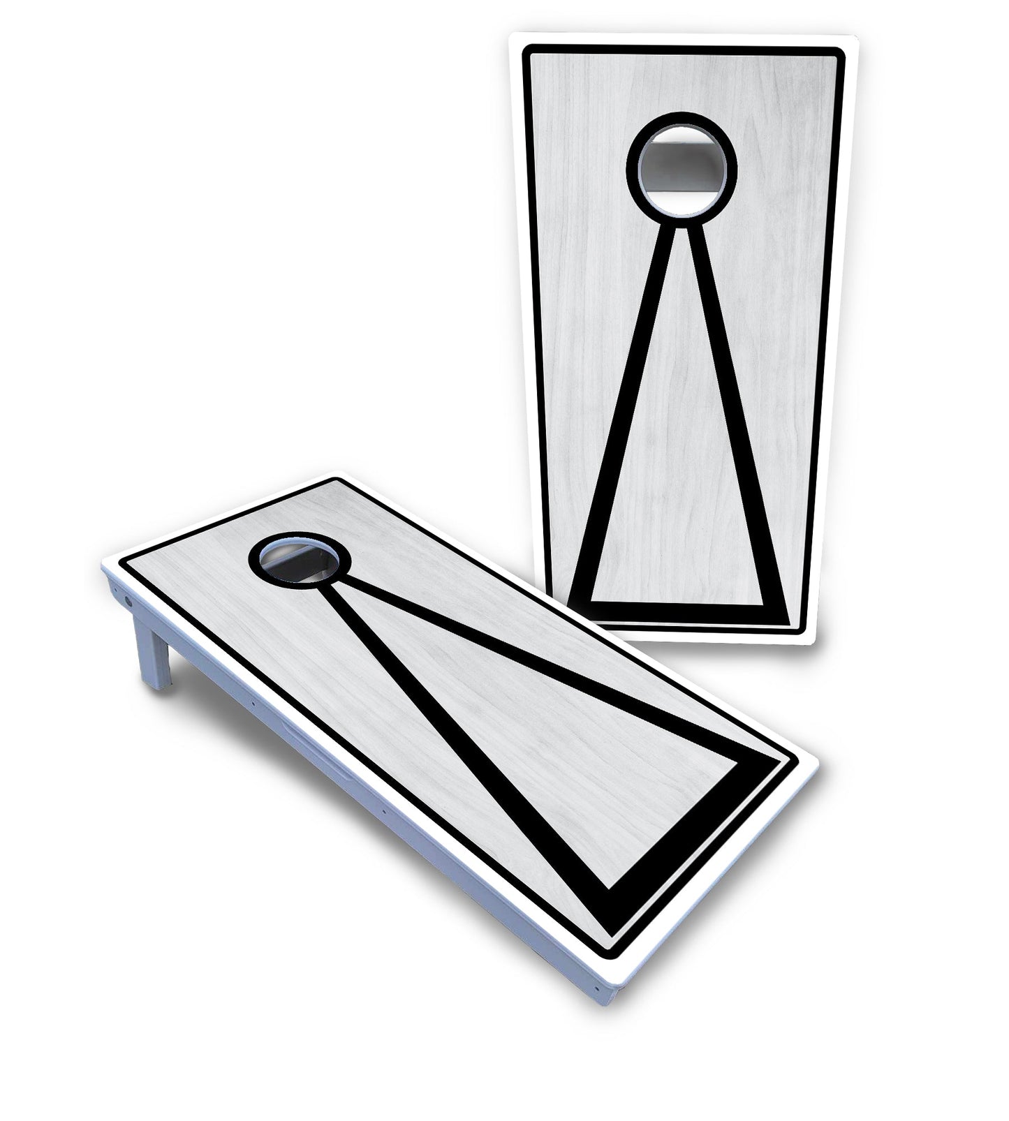 Red/Black Hole Ring Grey Wash Cornhole Boards - All Weather Series