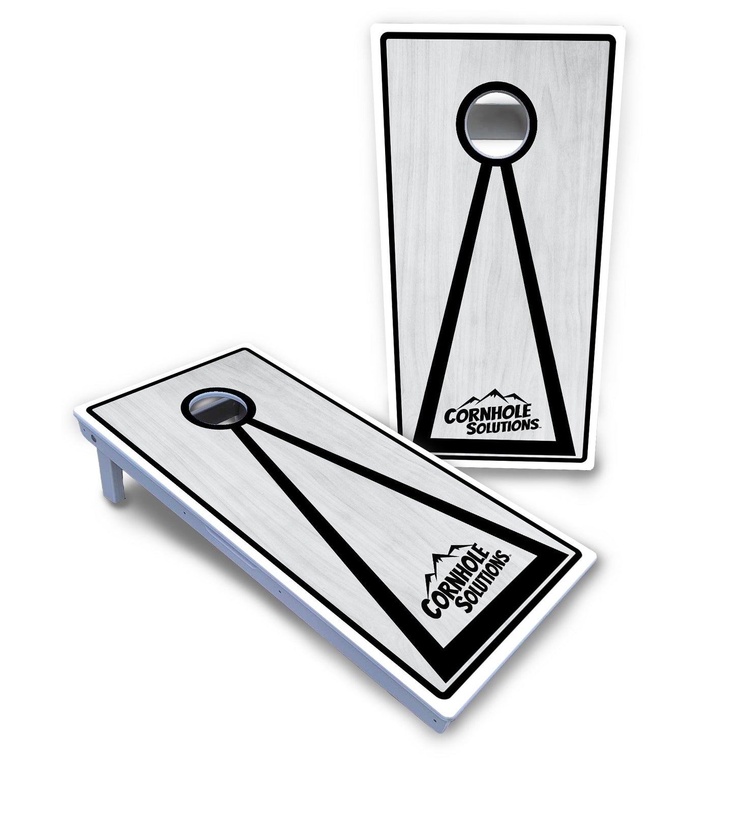 Red/Black Hole Ring Grey Wash Cornhole Boards - All Weather Series