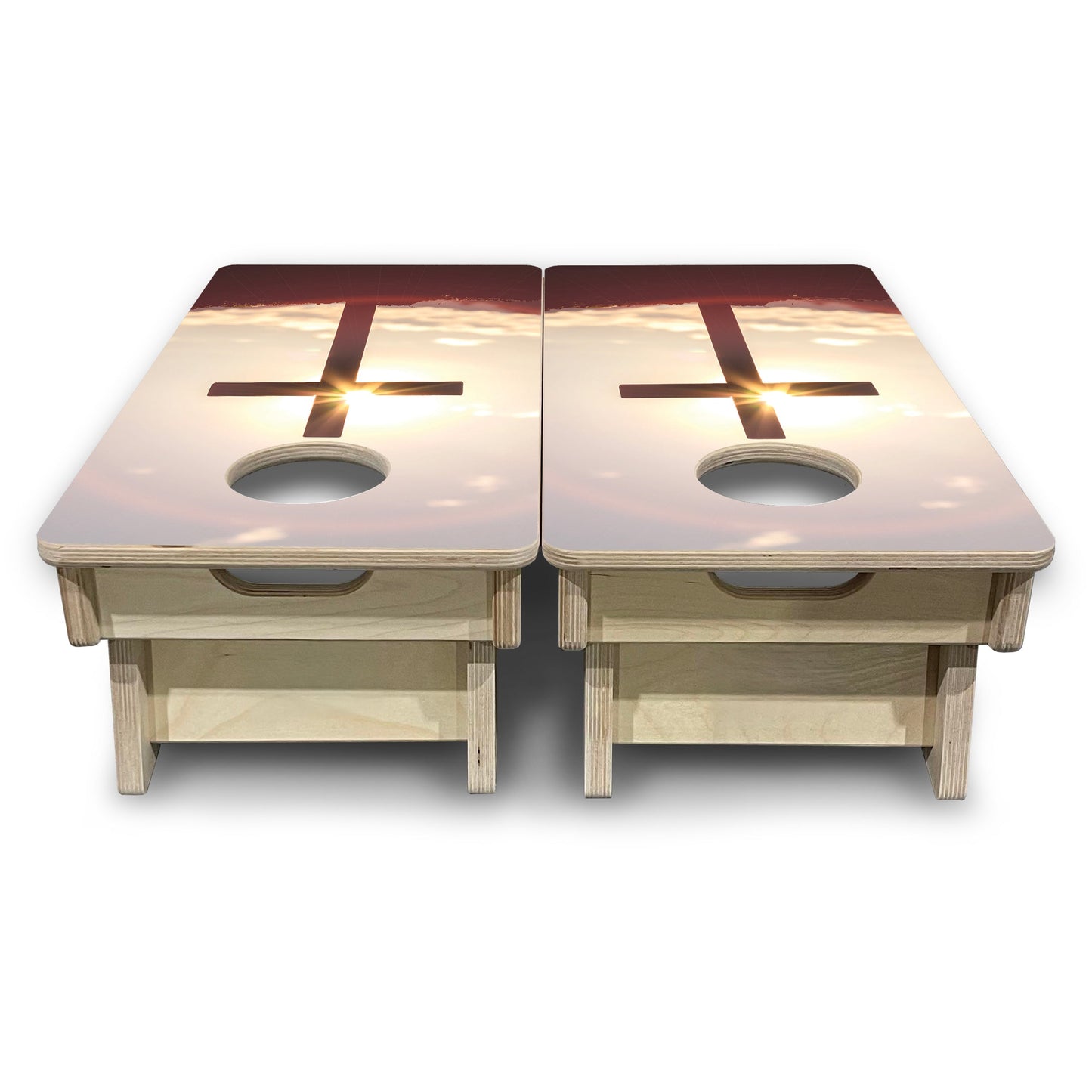 Mini Cornhole Boards - Cross Design