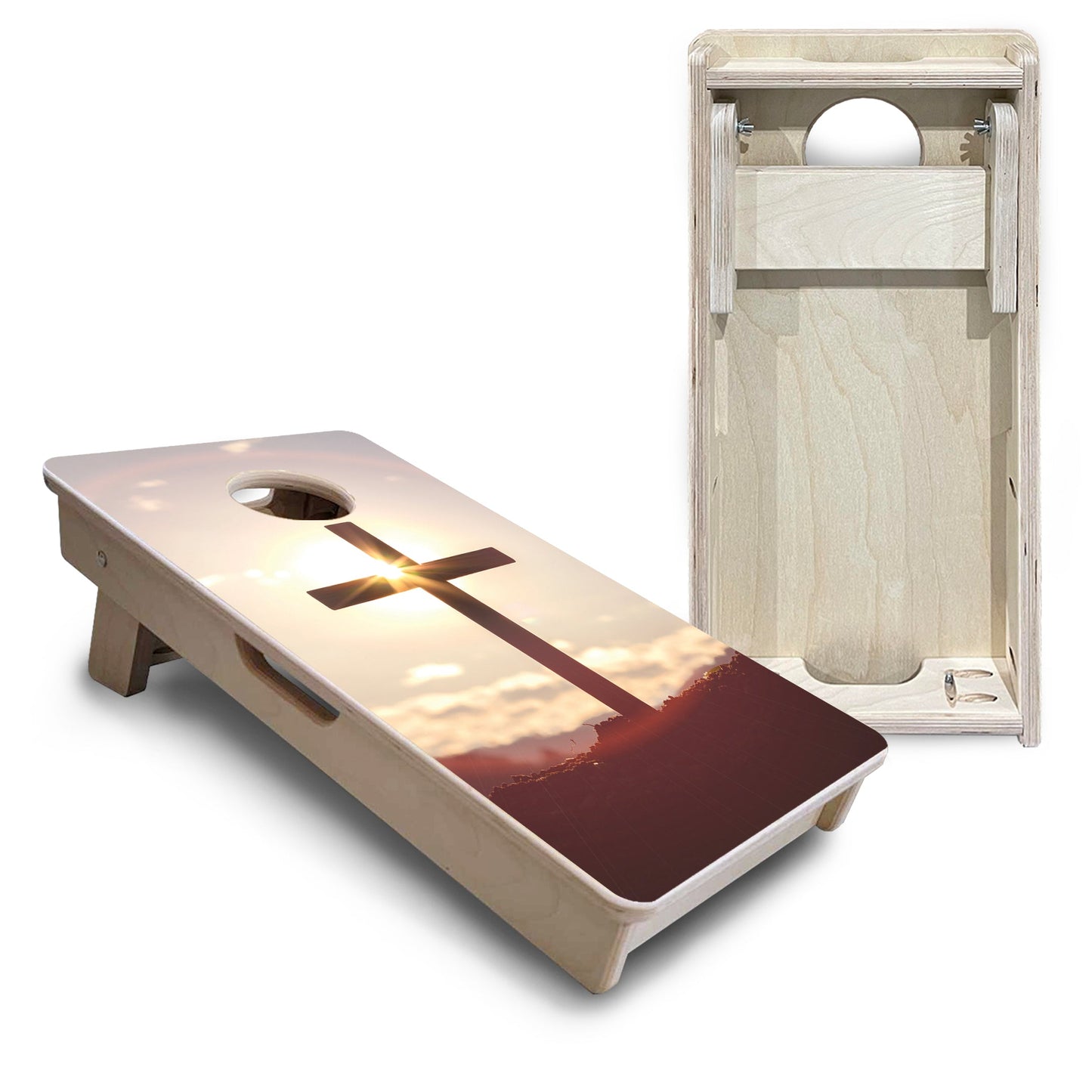 Mini Cornhole Boards - Cross Design