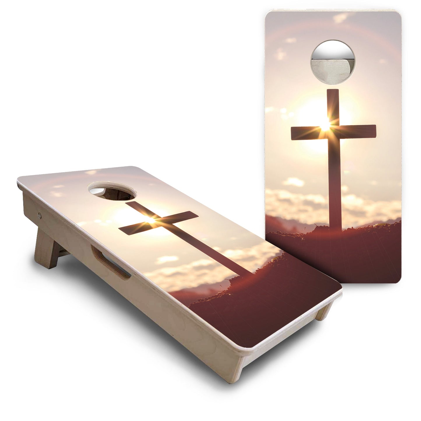 Mini Cornhole Boards - Cross Design